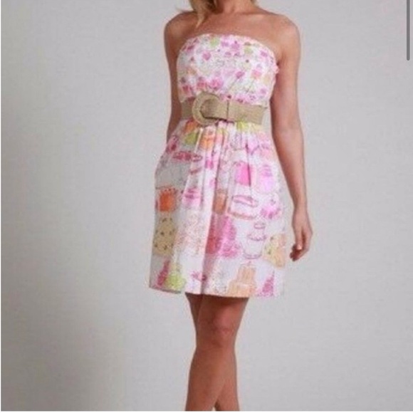 EUC Lilly Pulitzer Wyatt Dress Let Them Eat Cake size 0 - Picture 6 of 6